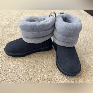 UGG Fluff Mini Quilted Boot - Navy, Little Kid Size 13